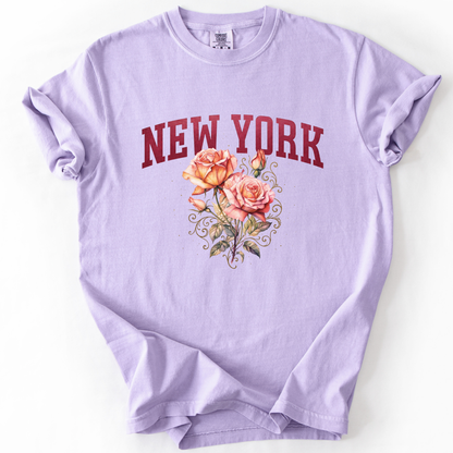 New York Floral - Comfort Colors Relaxed Fit Premium T Shirt