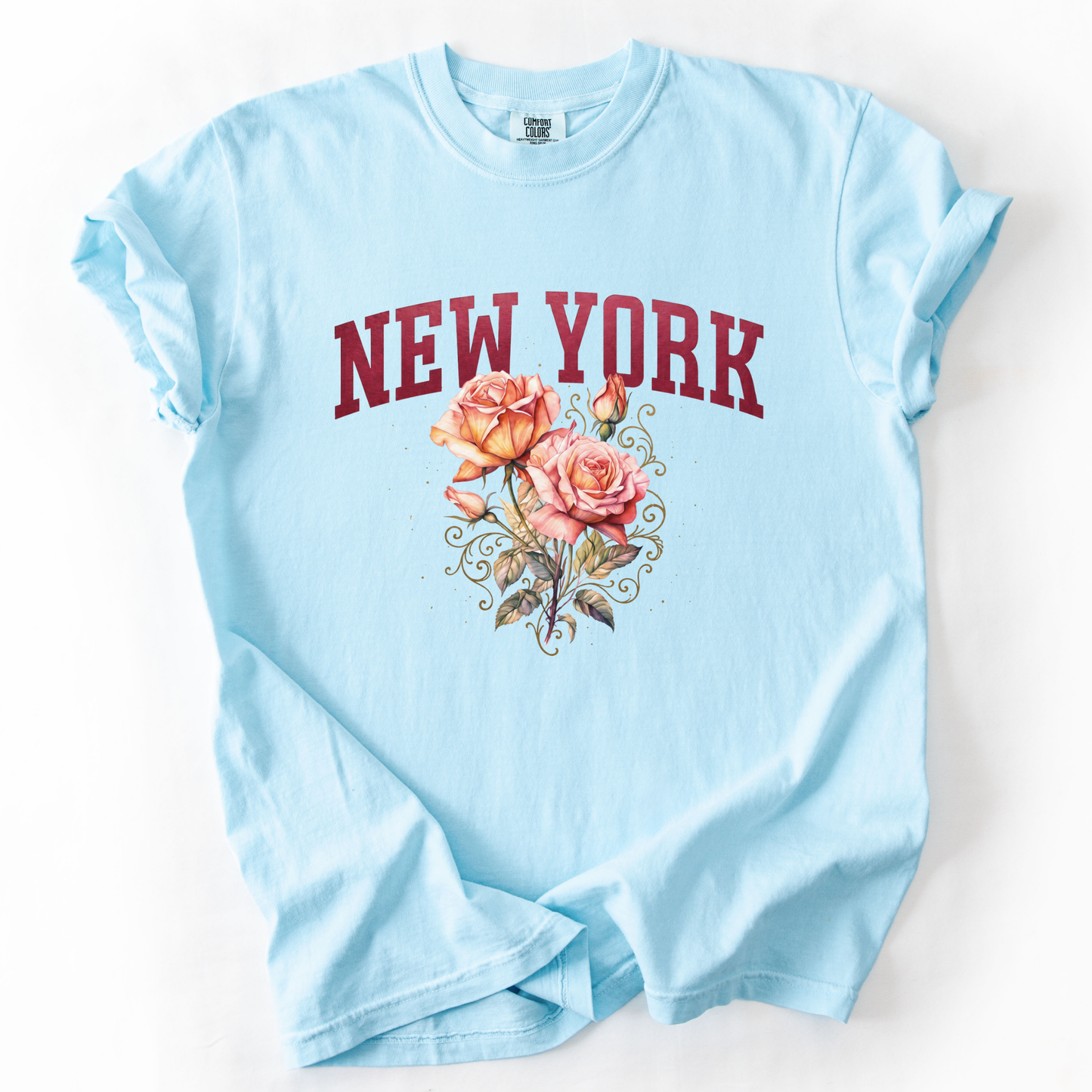 New York Floral - Comfort Colors Relaxed Fit Premium T Shirt