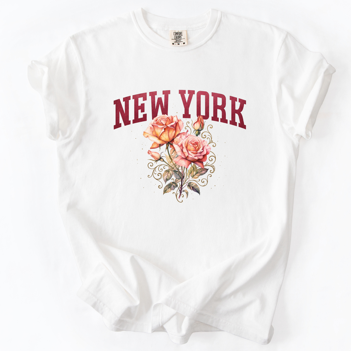 New York Floral - Comfort Colors Relaxed Fit Premium T Shirt