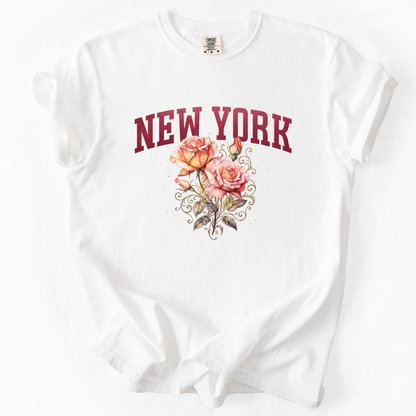 New York Floral - Comfort Colors Relaxed Fit Premium T Shirt