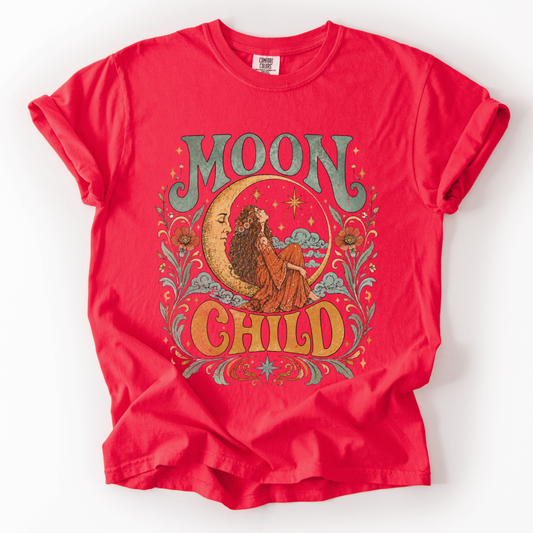 Moon Child -  Relaxed Fit Vintage Wash T Shirt