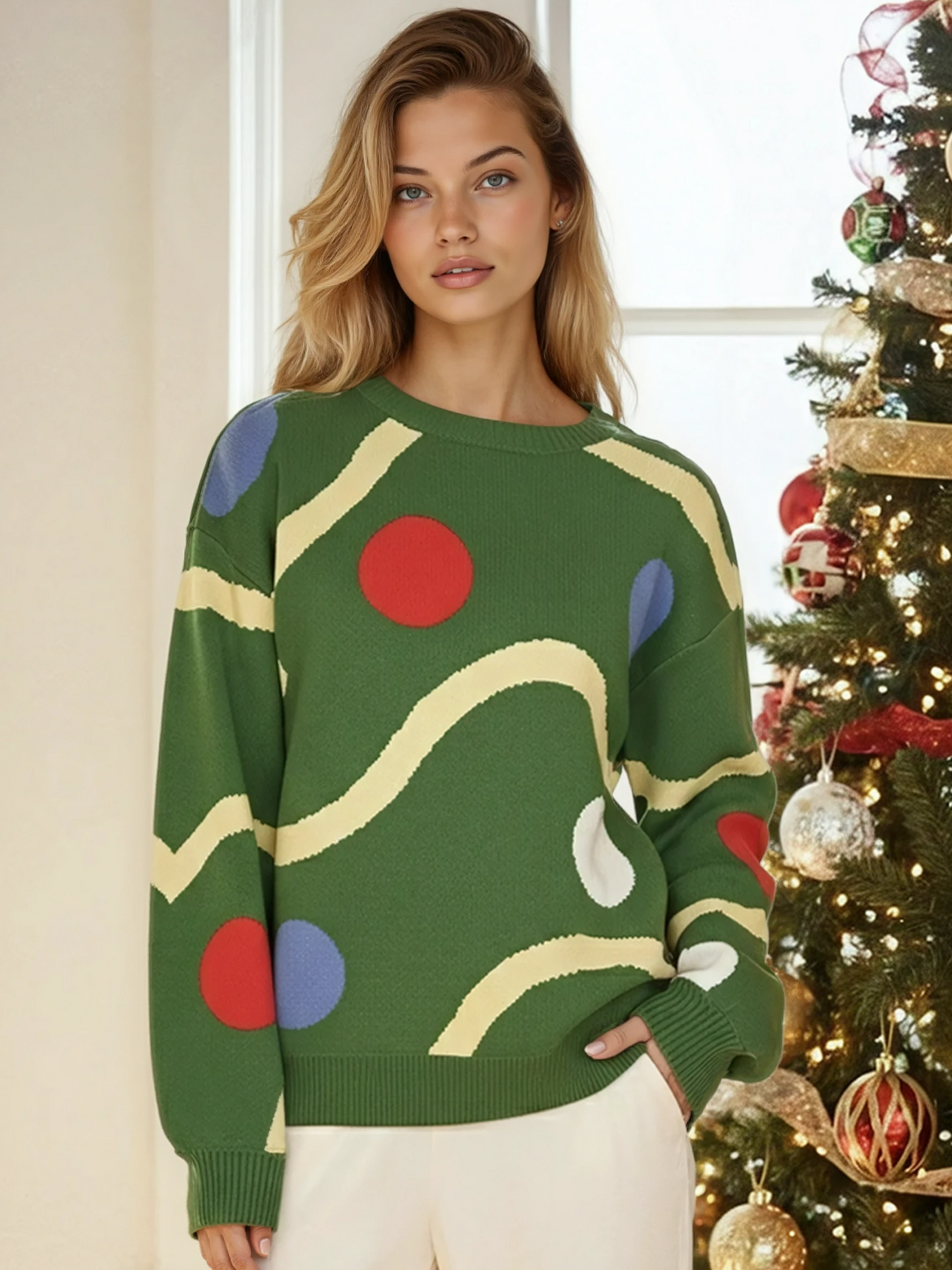 Christmas Tree Ornament Knit Sweater