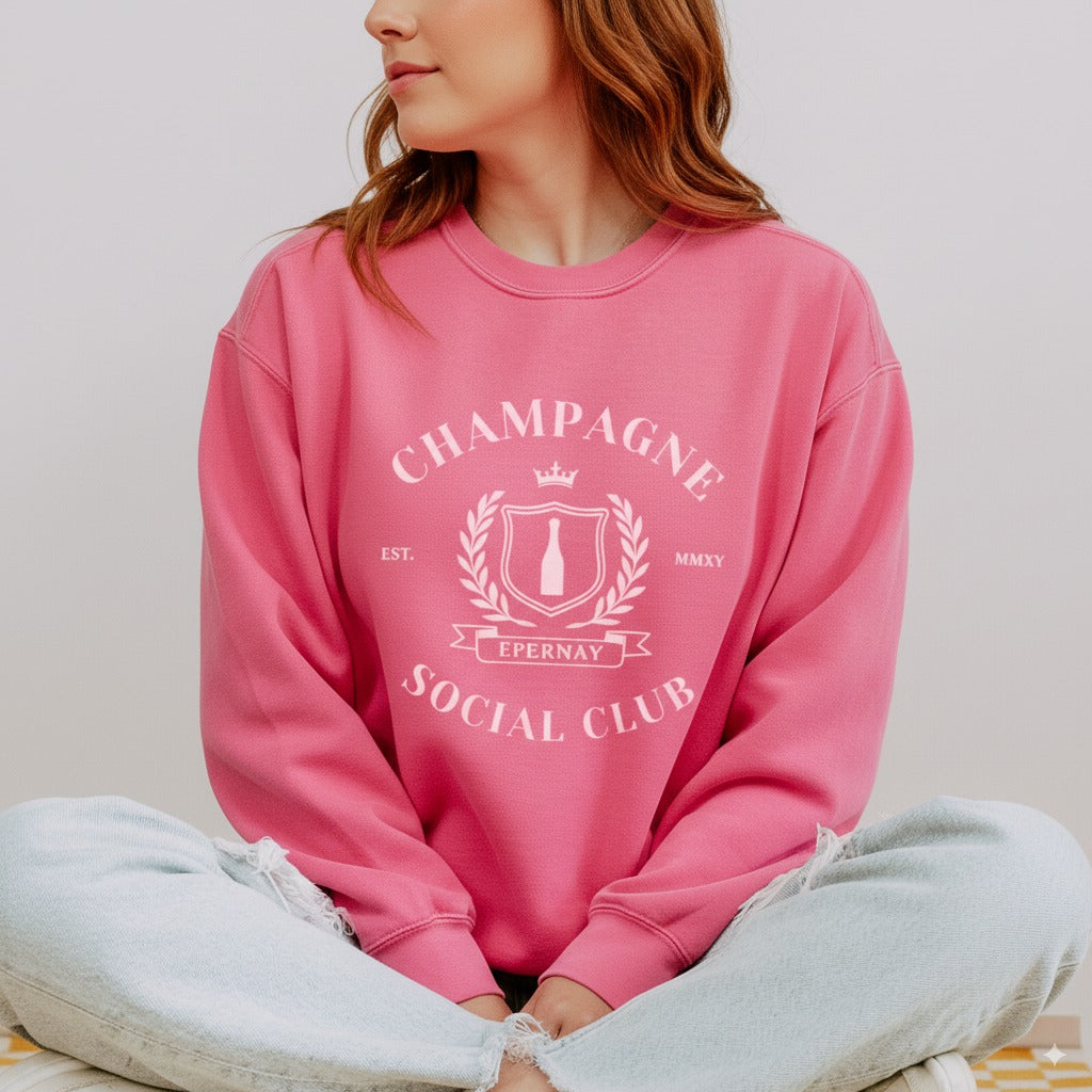 Champagne Social Club - Comfort Colors Premium Heavyweight Sweatshirt