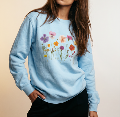 Pressed Flowers - Comfort Colors Premium Heavyweight Sweatshirt