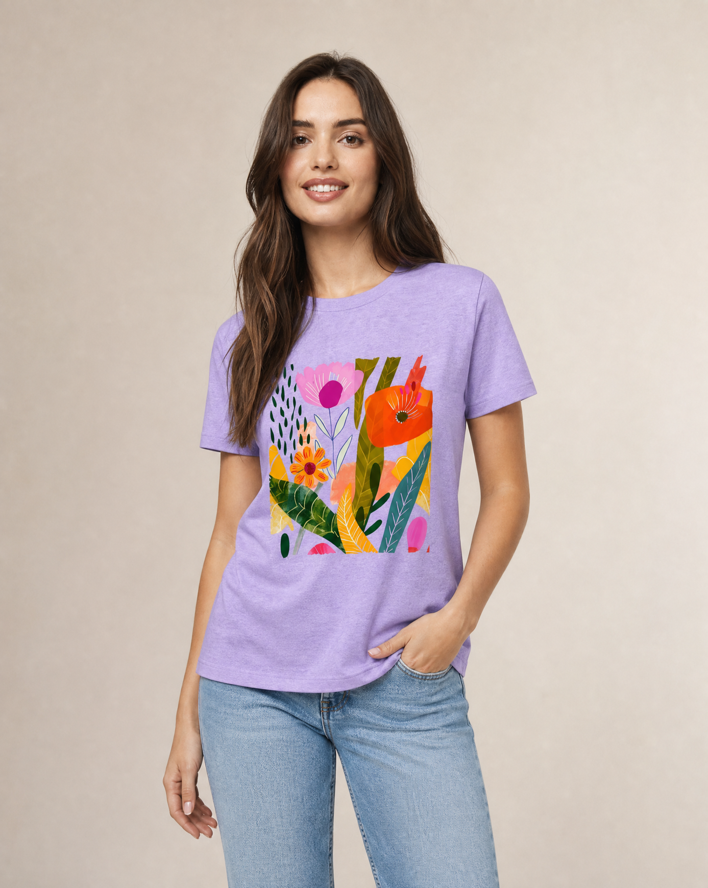 Modern Art Plant Print - Women's Perfect Tee