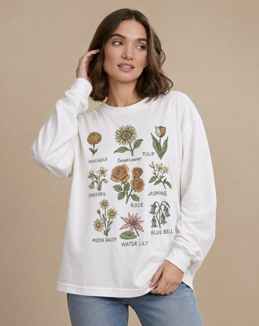Botanical Sketchbook - Comfort Colors Premium Long Sleeve T Shirt