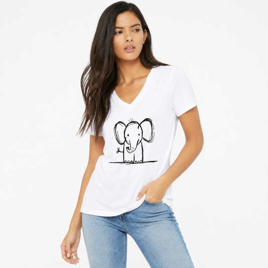 Elephant Sketch - Super Soft V-Neck