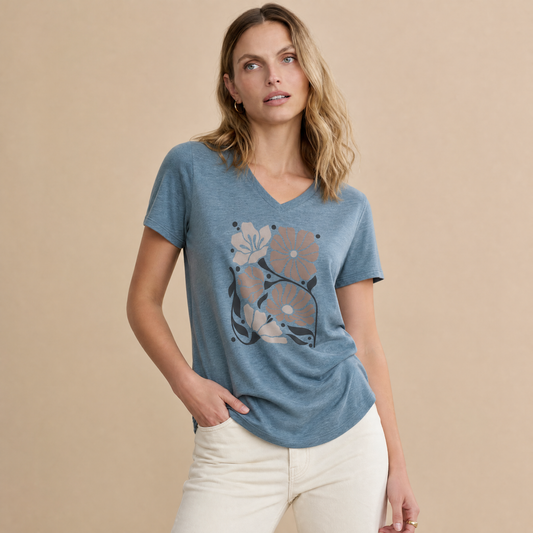 Abstract Floral - Super Soft V Neck