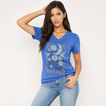 Moonlight Floral - Super Soft V Neck