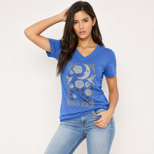 Moonlight Floral - Super Soft V Neck
