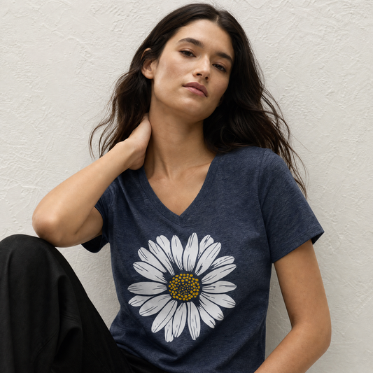 Daisy Flower - Super Soft V Neck