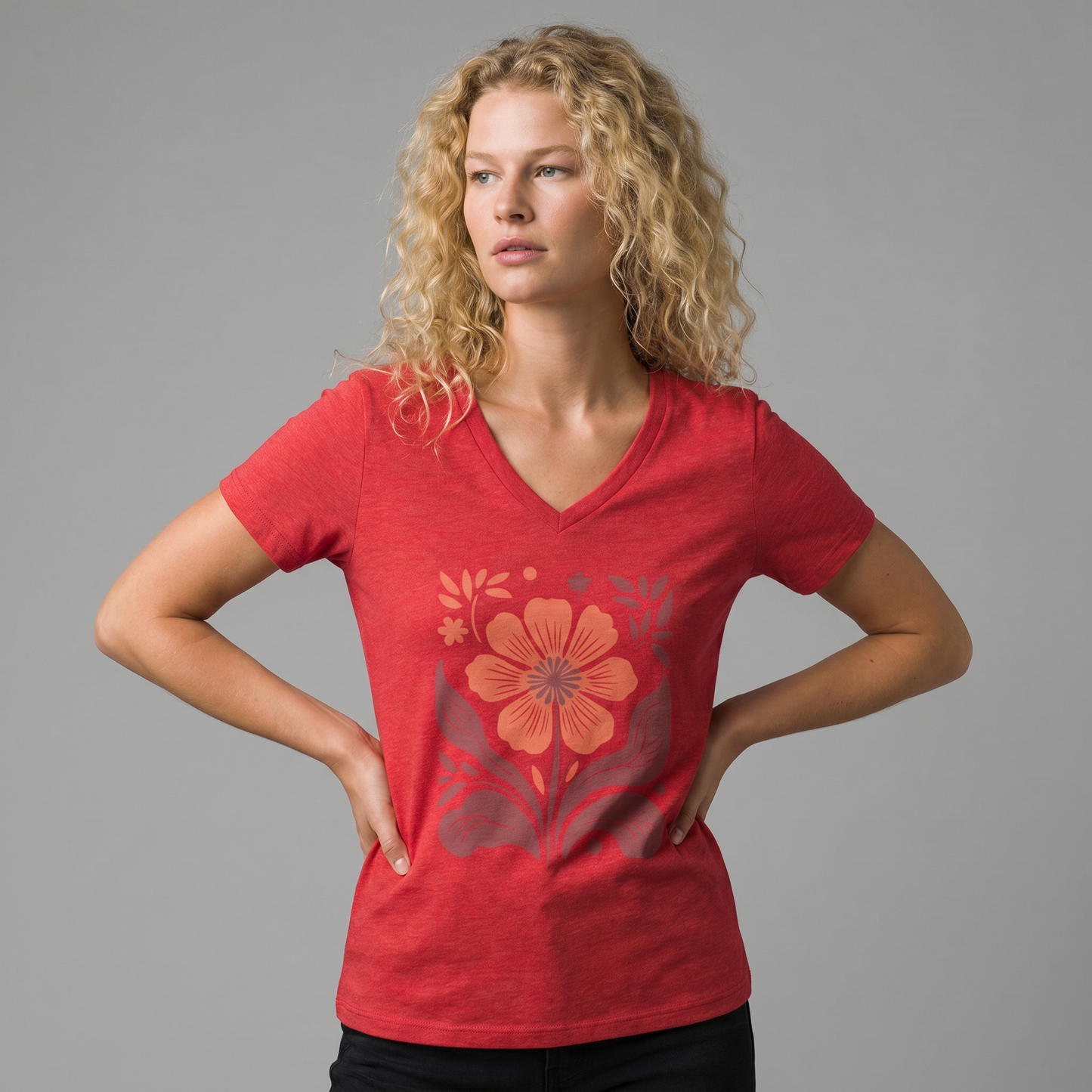 Retro Floral - Super Soft V Neck
