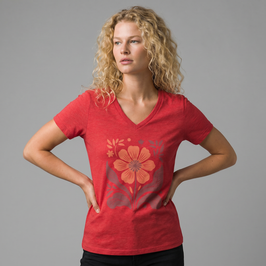 Retro Floral - Super Soft V Neck