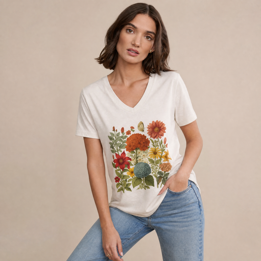 Hydrangea Bloom - Super Soft V Neck