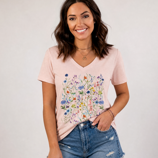 Floral Medley - Super Soft V Neck