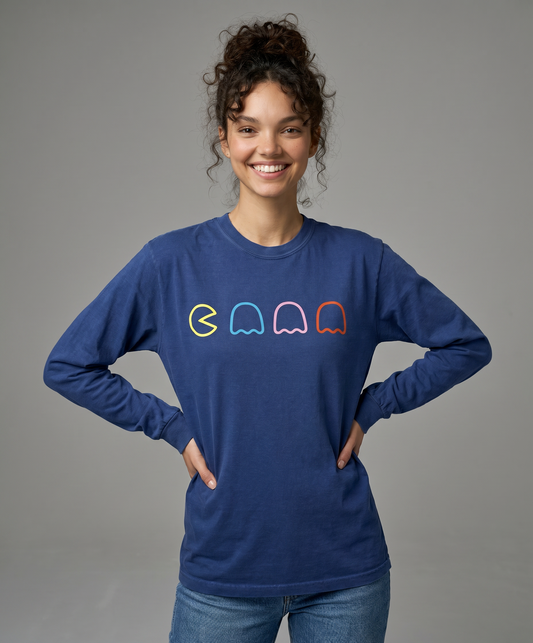 Pac Man - Comfort Colors Premium Long Sleeve T Shirt