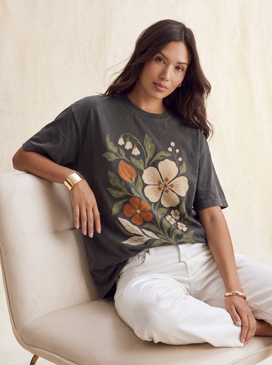 Heritage Bloom -  Relaxed Fit Vintage Wash T Shirt