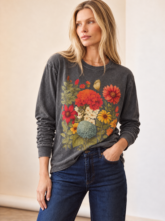 Hydrangea Bloom - Comfort Colors Premium Long Sleeve T Shirt