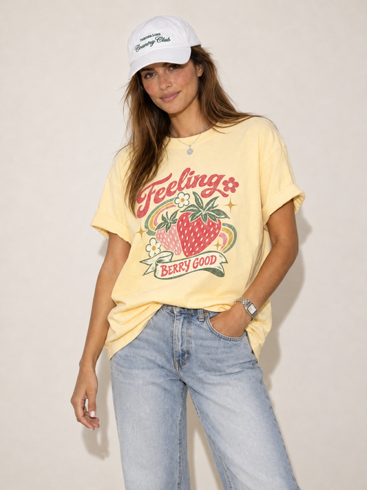 Feeling Berry Good - Relaxed Fit Vintage Wash T Shirt