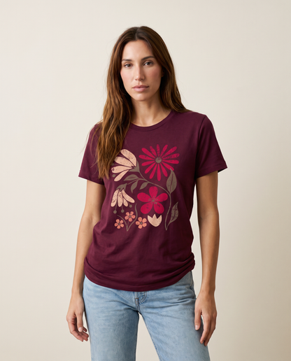 Field Of Bloom (Vintage Distressed Print) - Women's Perfect Tee