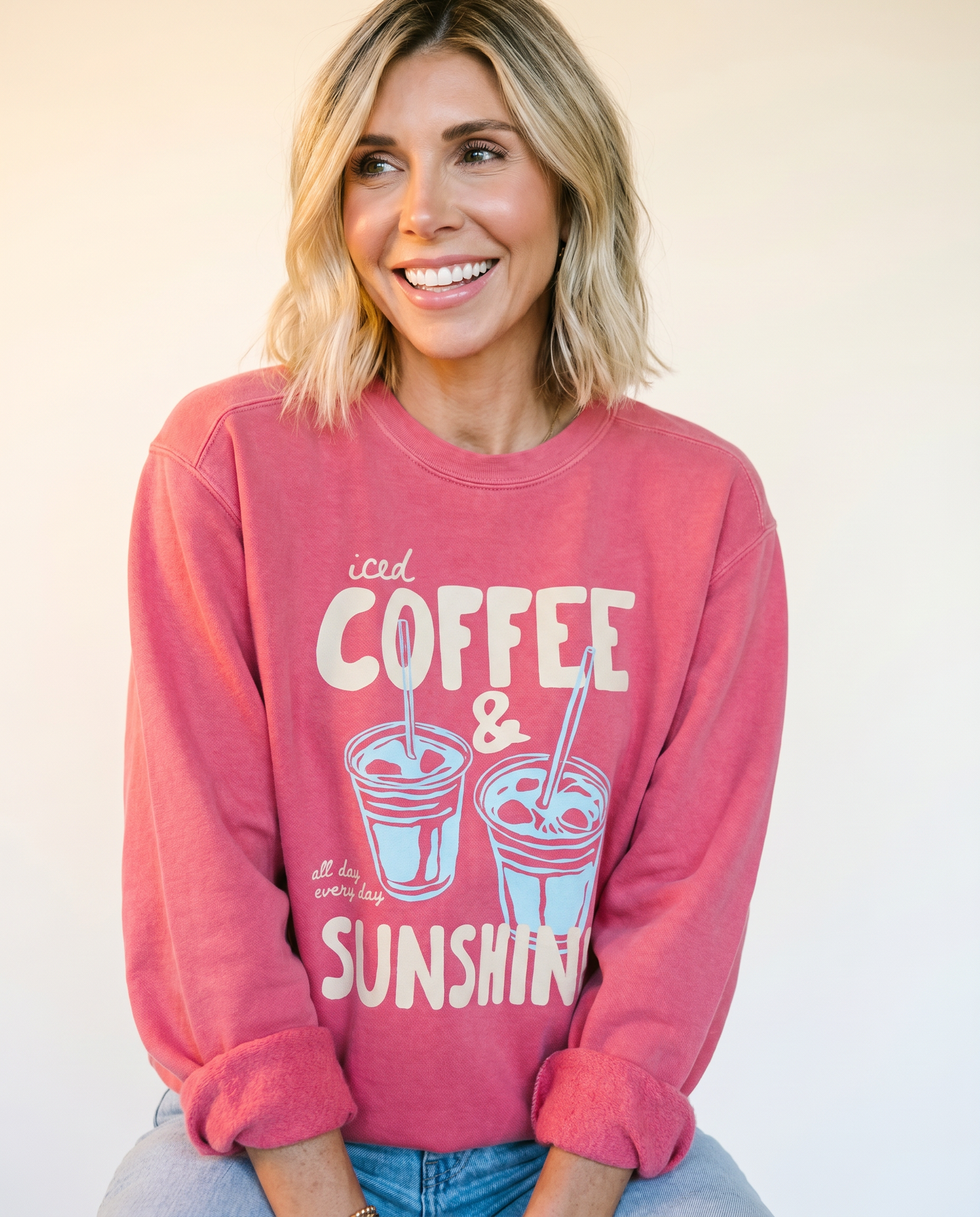 Iced Coffee & Sunshine - Comfort Colors Premium Heavyweight Sweatshirt