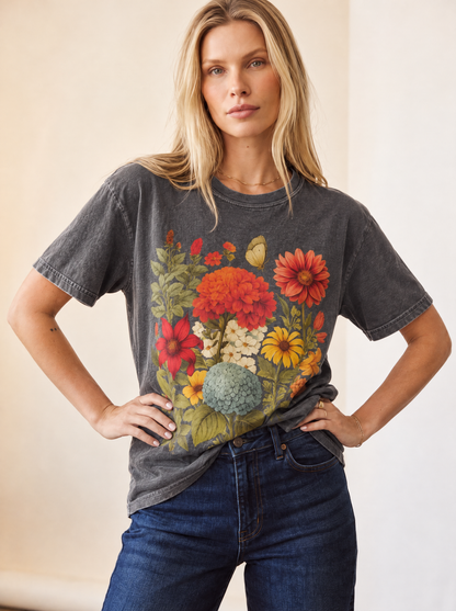 Hydrangea Bloom - Comfort Colors Relaxed Fit Premium T Shirt