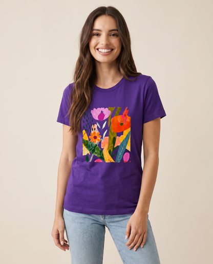 Modern Art Plant Print - Women's Perfect Tee