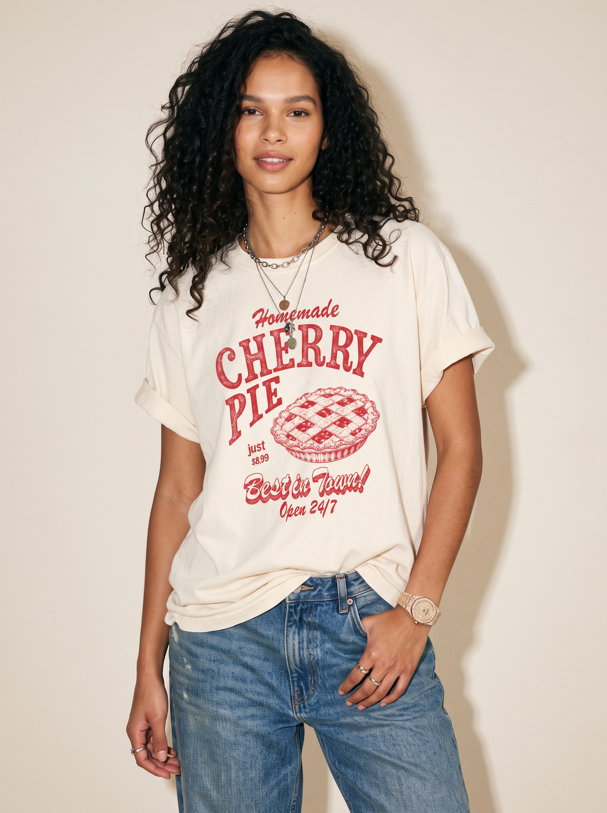 Cherry Pie - Relaxed Fit Vintage Wash T Shirt