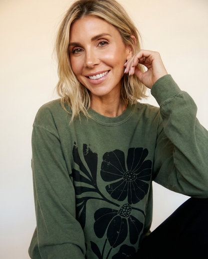 Artistic Boho Floral - Comfort Colors Premium Long Sleeve T Shirt