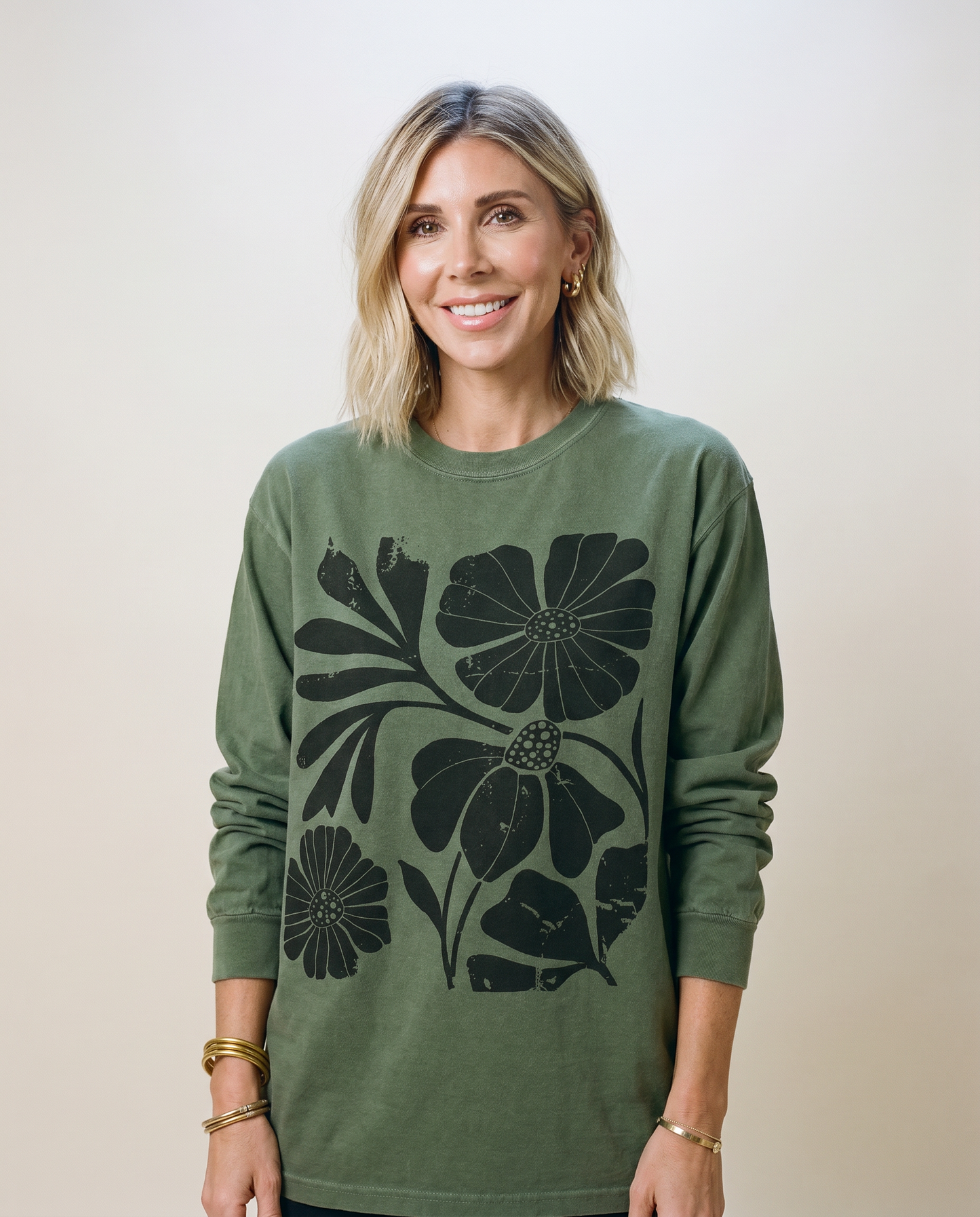 Artistic Boho Floral - Comfort Colors Premium Long Sleeve T Shirt