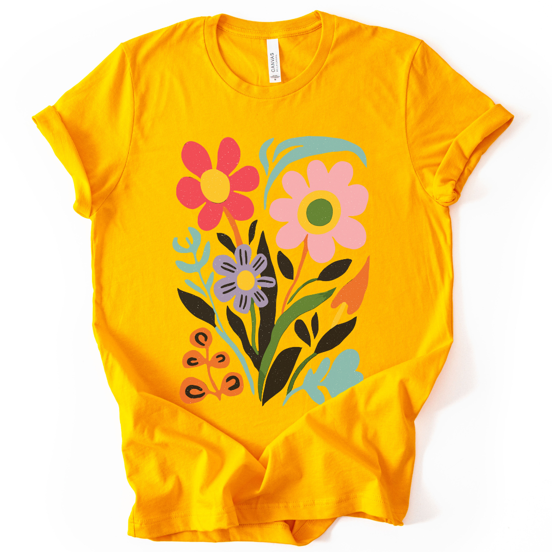 Vivid Floral - Bella Canvas Super Soft Fitted T Shirt