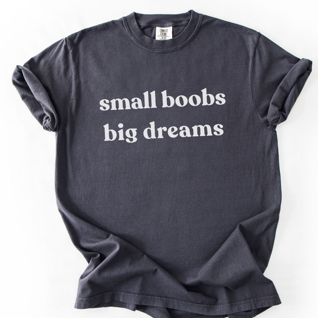 Small Boobs Big Dreams -  Relaxed Fit Vintage Wash T Shirt