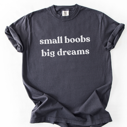 Small Boobs Big Dreams -  Relaxed Fit Vintage Wash T Shirt
