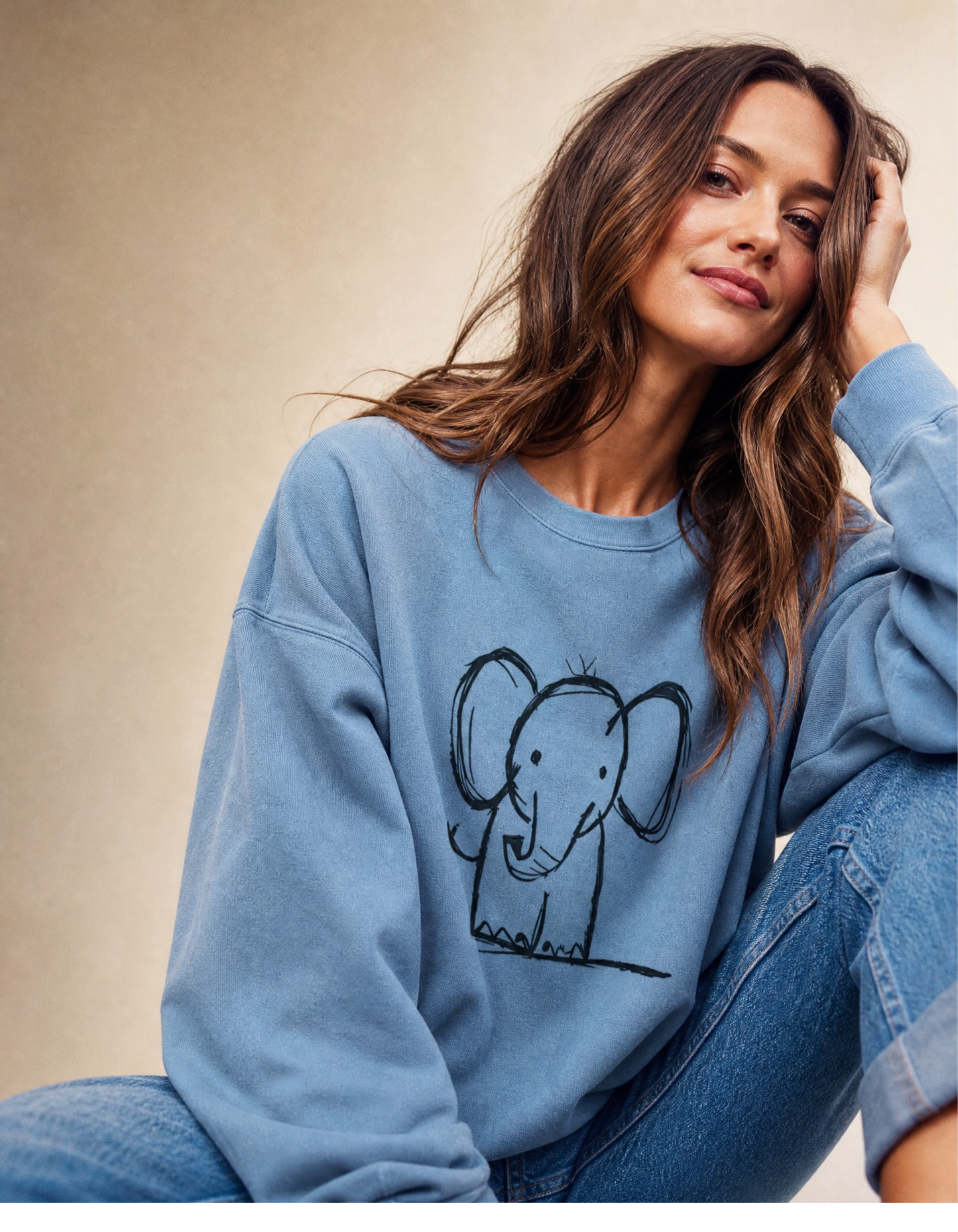Elephant Sketch - Comfort Colors Premium Heavyweight Sweatshirt