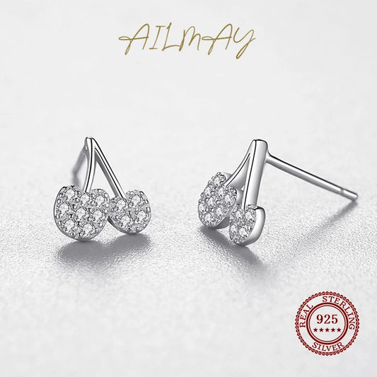 925 Sterling Silver Little Cherry Earrings