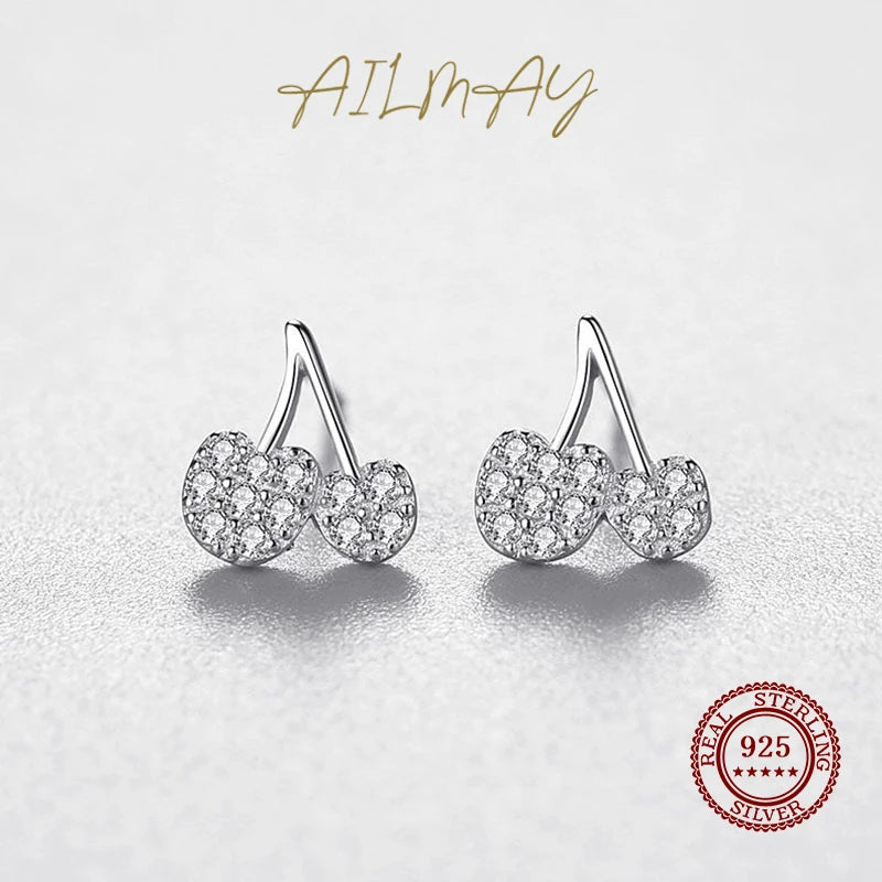 925 Sterling Silver Little Cherry Earrings