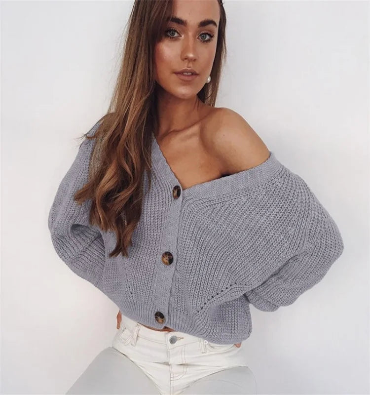 Puffed Long Sleeve Autumn Cardigan