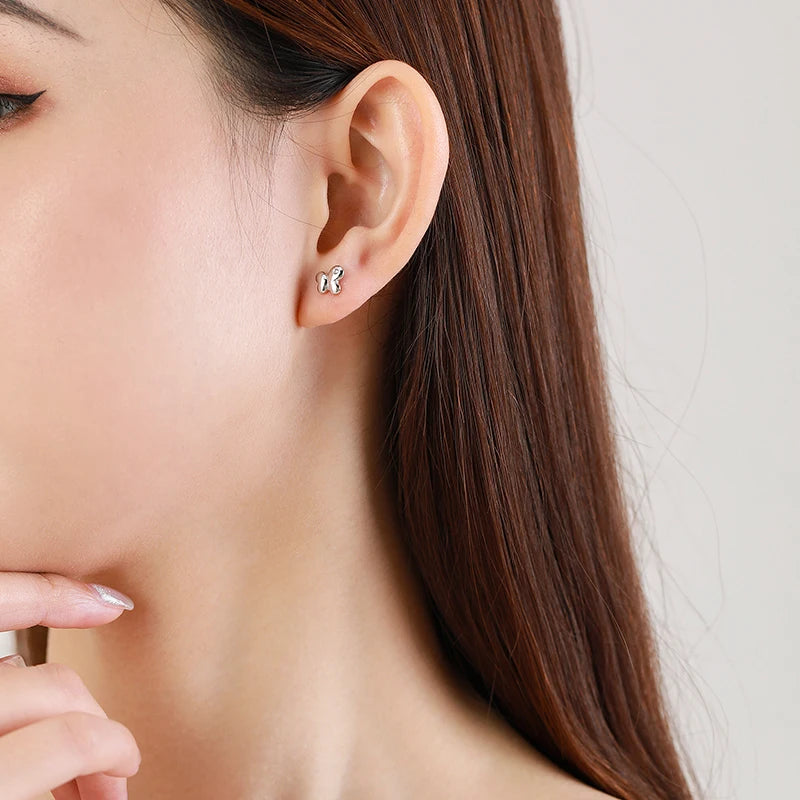Simple Butterfly 925 Sterling Silver Stud Earrings