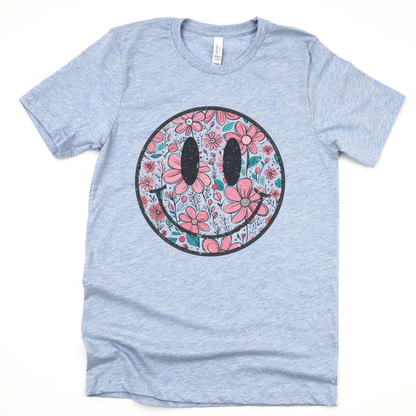 Flower Smile - Bella Canvas Super Soft Fitted T Shirt