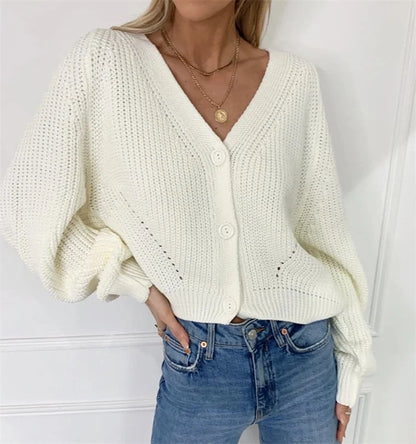 Puffed Long Sleeve Autumn Cardigan