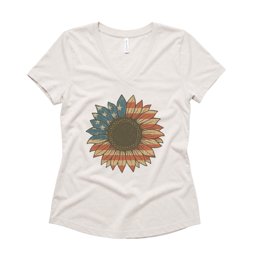 Stars & Stripes Sunflower - Super Soft V Neck