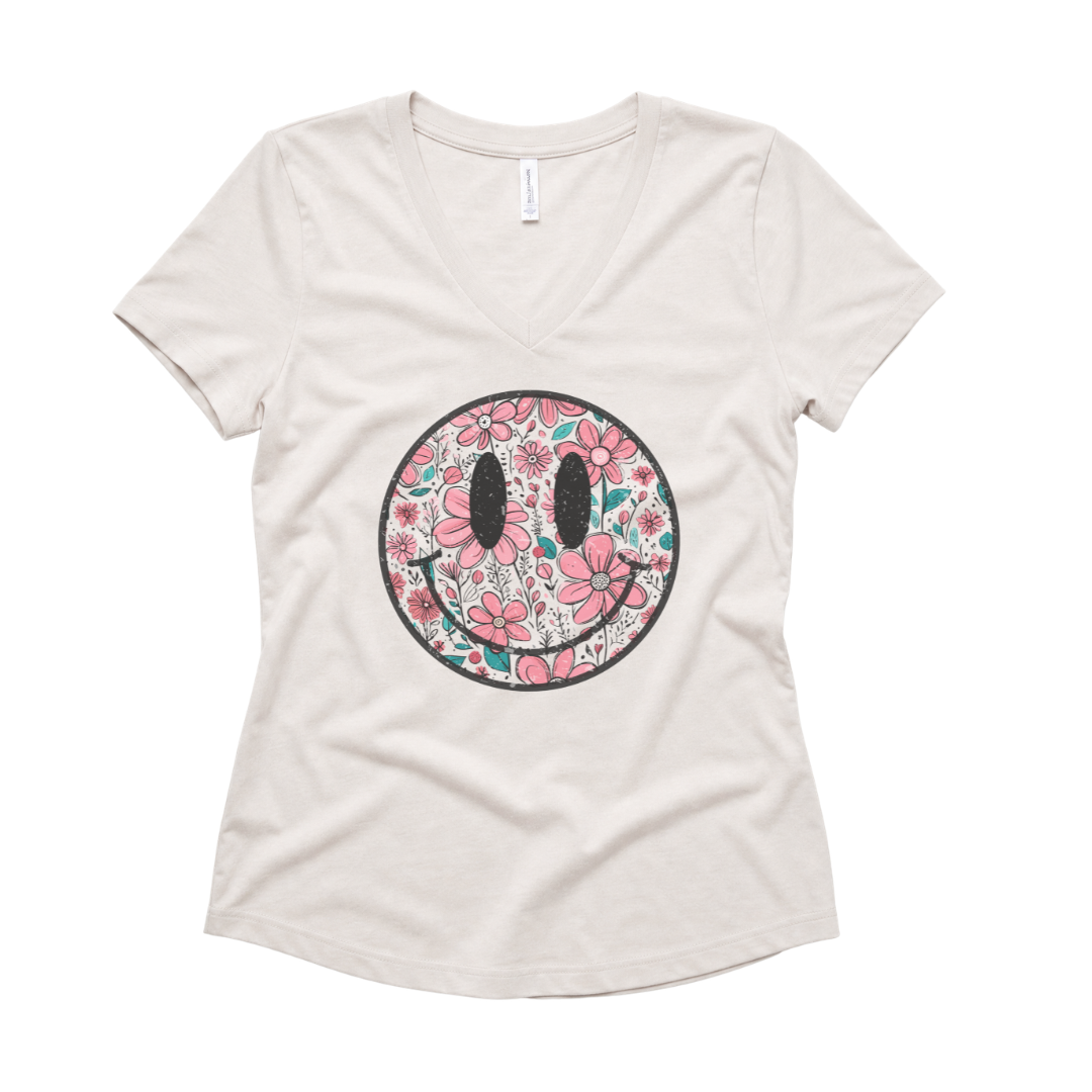 Flower Smile - Super Soft V-Neck