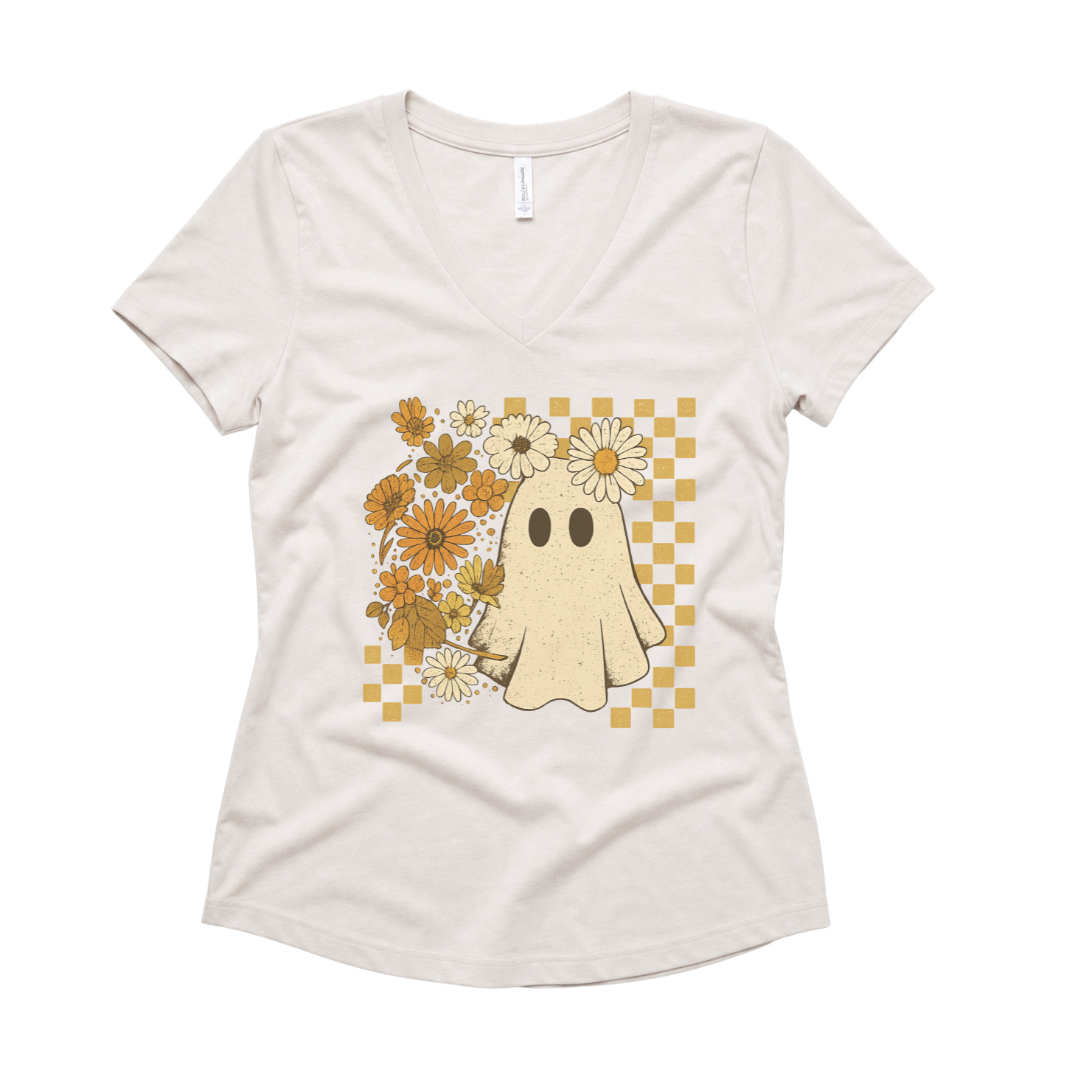 Floral Ghost - Super Soft V Neck