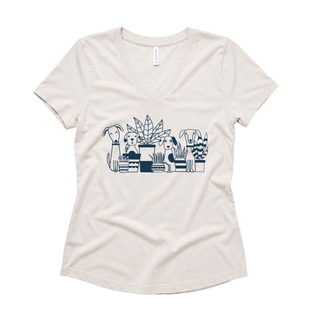 Dogs And Plants - Super Soft V Neck