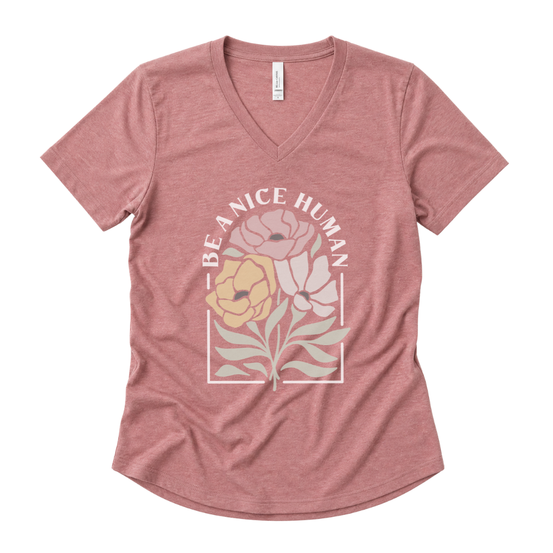 Be A Nice Human - Super Soft V Neck
