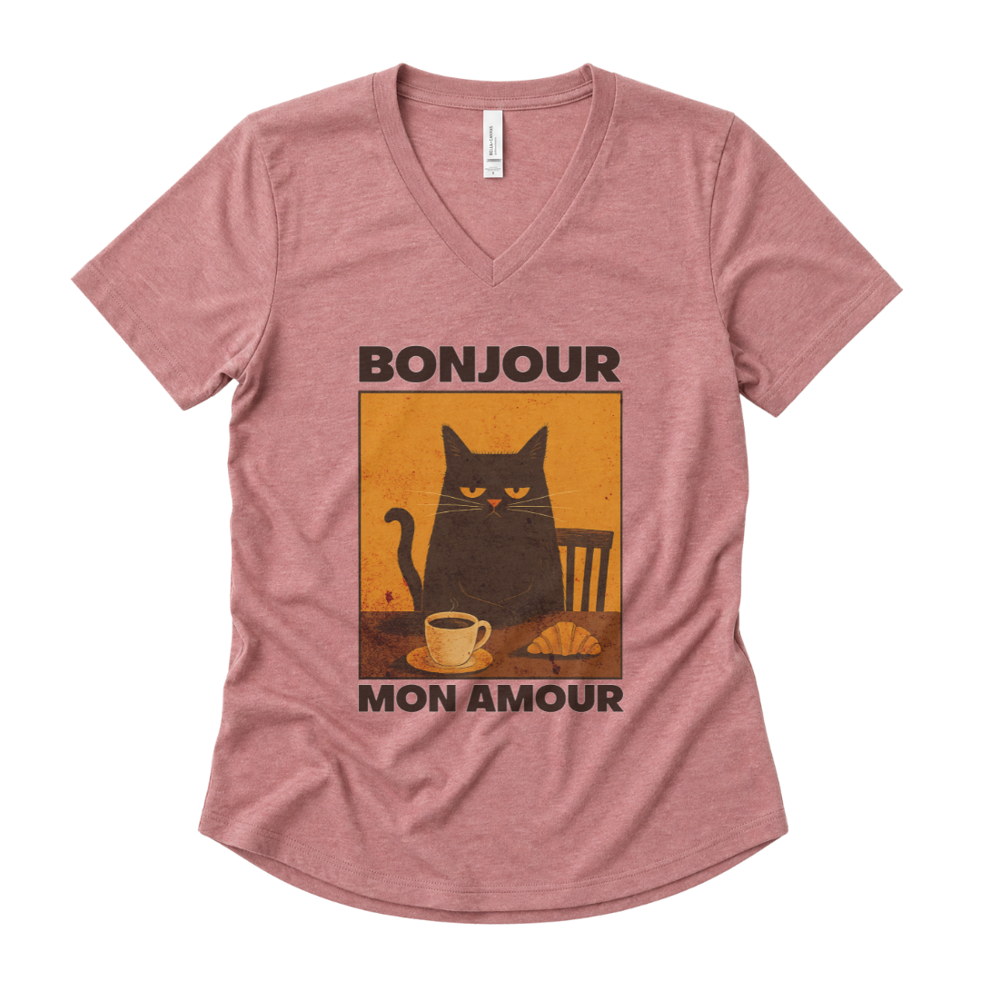 Bonjour Mon Amour - Super Soft V Neck