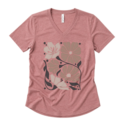 Abstract Floral - Super Soft V Neck