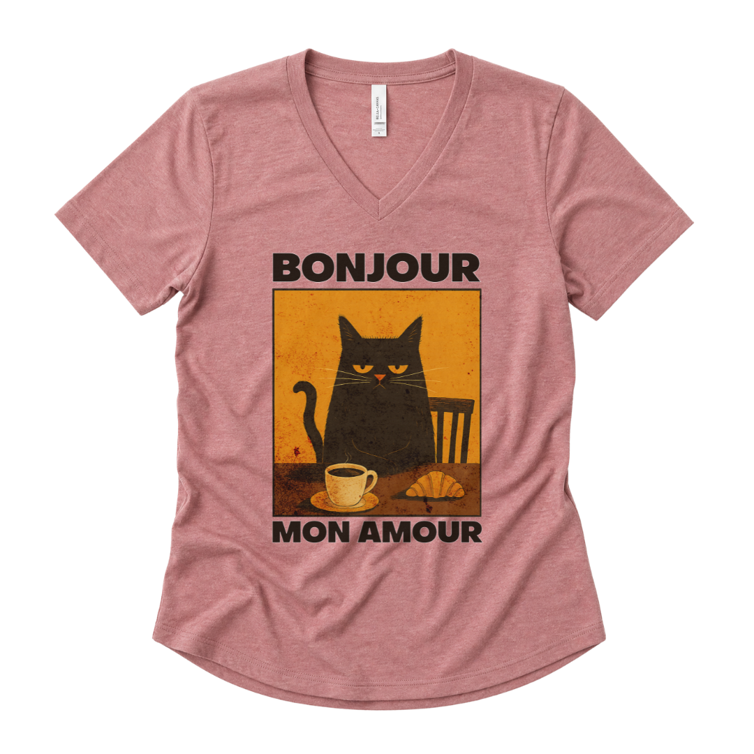 Bonjour Mon Amour - Super Soft V Neck