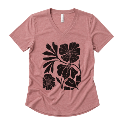 Artistic Boho Floral - Super Soft V Neck