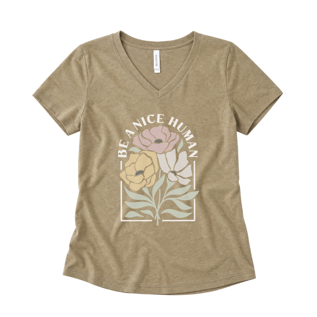 Be A Nice Human - Super Soft V Neck